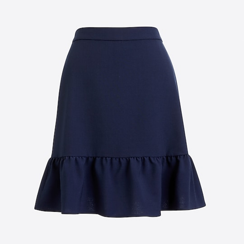 J. Crew Factory navy flounce skirt